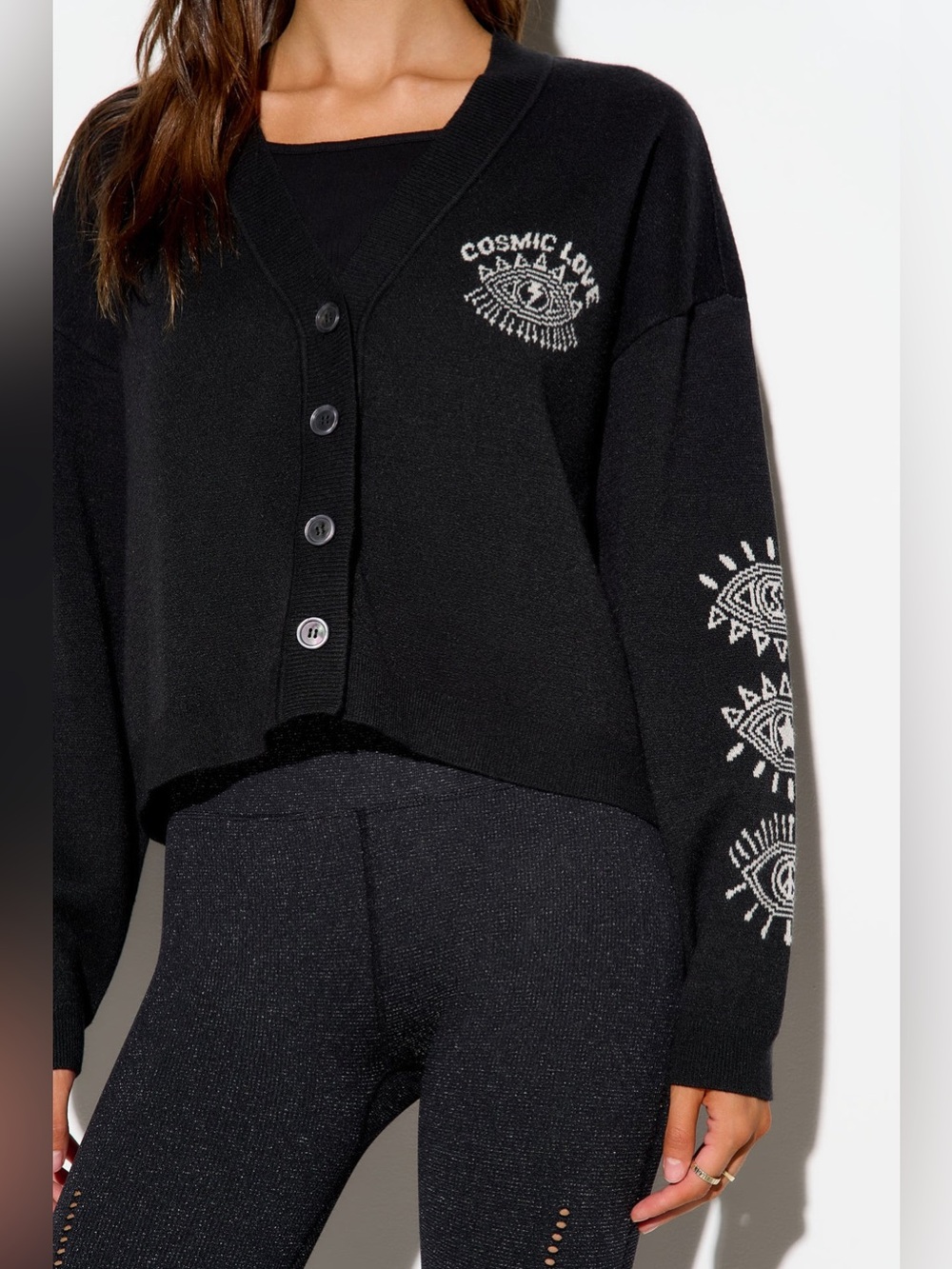 NWT Spiritual Gangster Cosmic Love Delaney Cardigan Evil Eye size Medium - Picture 3 of 6